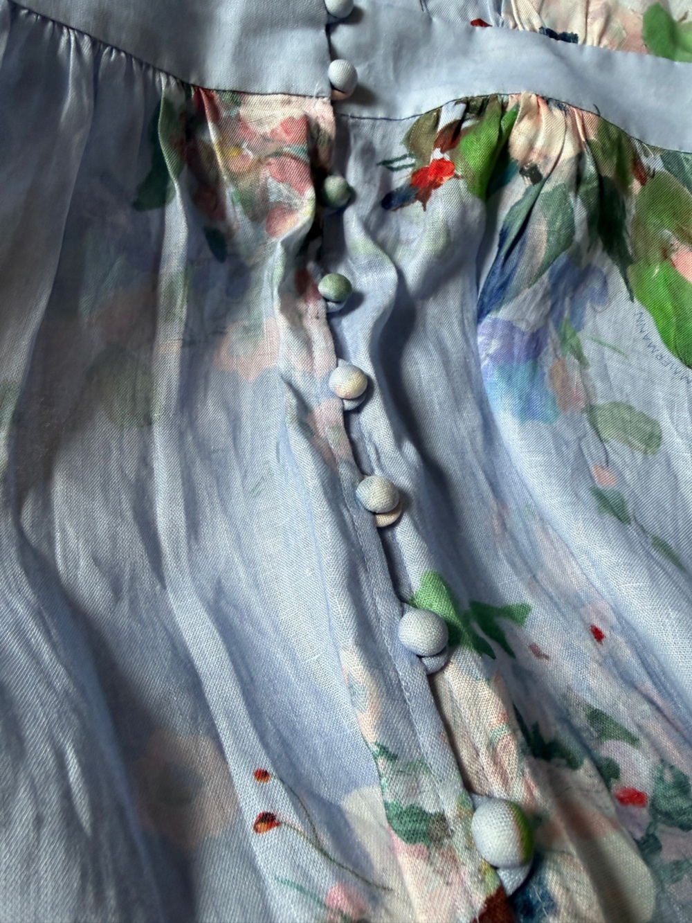 NWT Zimmermann Everley Light Blue Floral Button-Down Maxi Dress - Picture 5 of 13